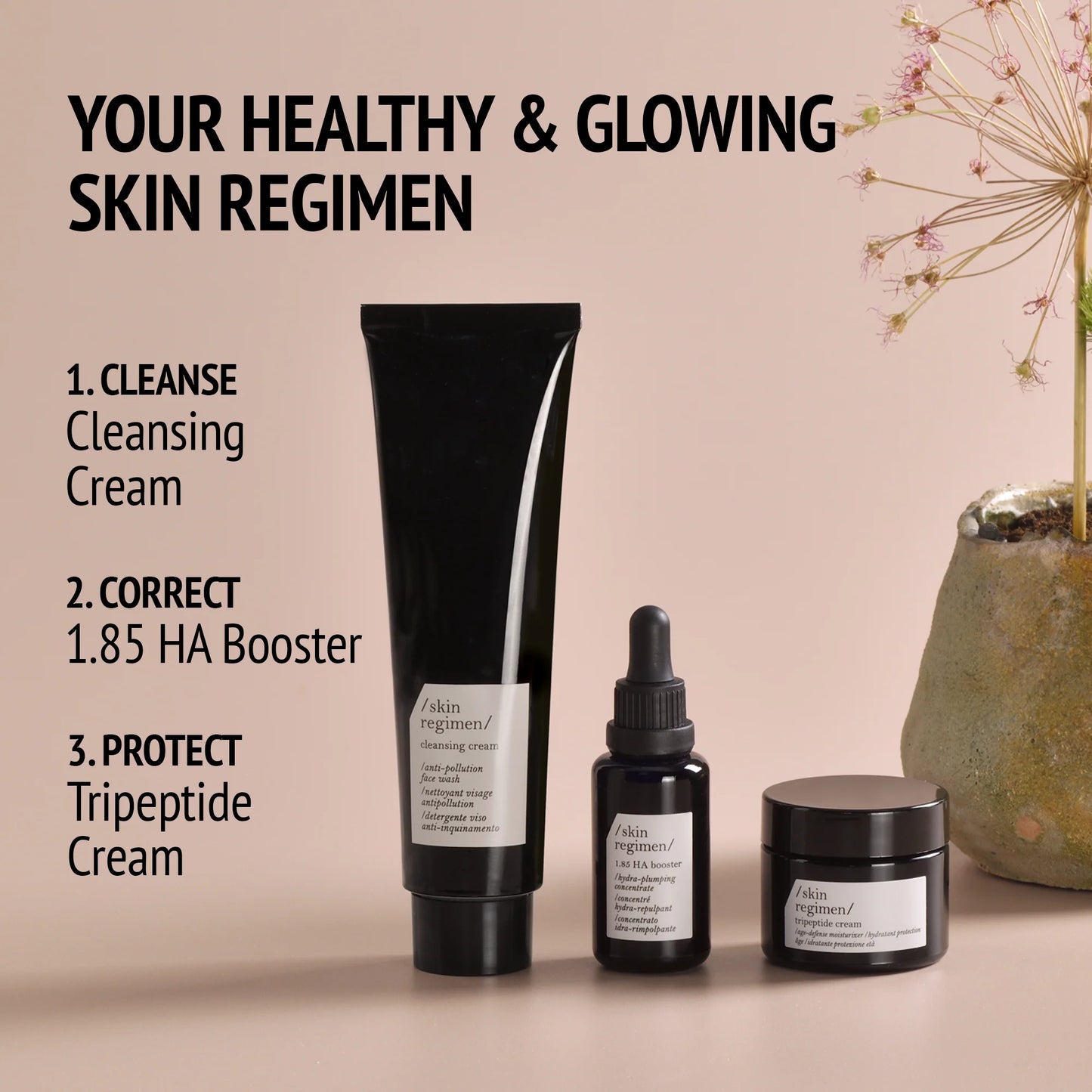 Skin regimen cleansing cream